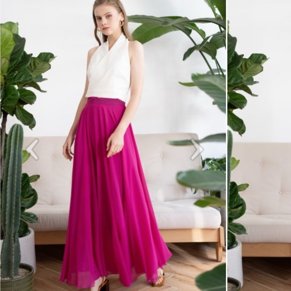 Chicwish Dresses & Skirts - Chicwish Pink Pleated Maxi Skirt for Cocktail